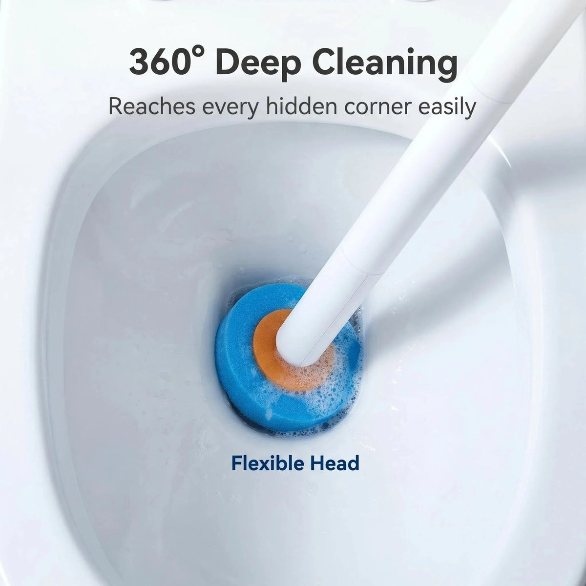 Wall Hanging Disposable Toilet Brush, Sanitary Bathroom Toilet Cleaner Brush with 8 Refill Heads, 360° All-Around Deep Clean Automatic Pop-Out Design